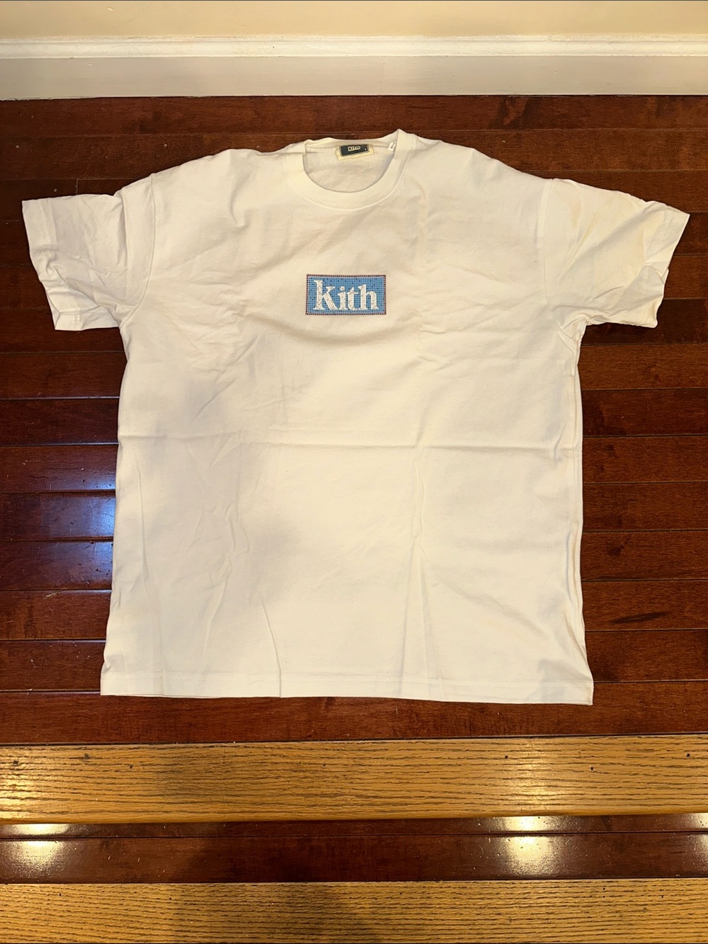 Kith White Tee with Light Blue Logo - Short Sleeve